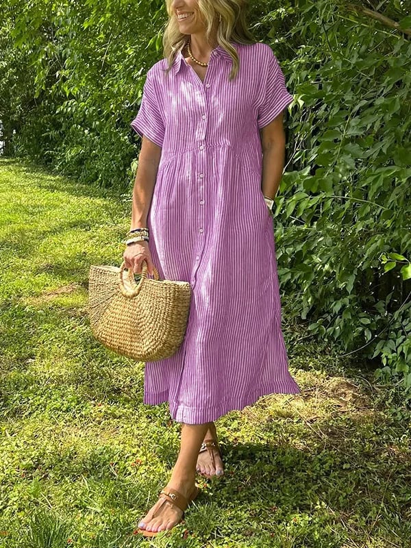 Ishka™ | Striped Shirt Dress 5