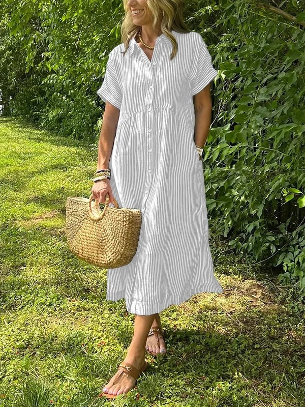 Ishka™ | Striped Shirt Dress 6