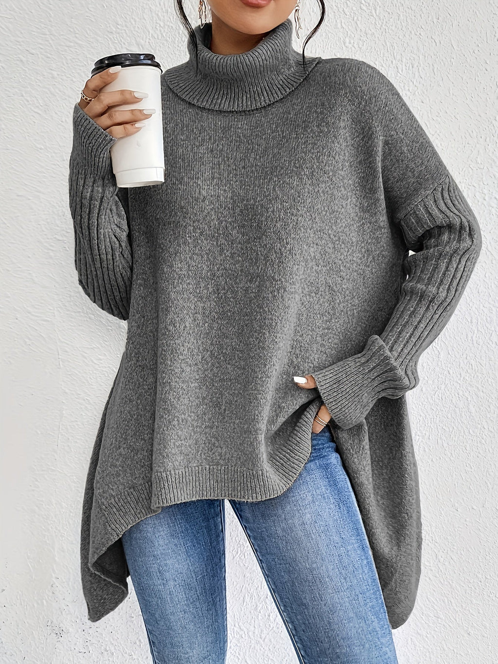 Isla | Women's Oversized Turtleneck Sweater, Cozy Fit