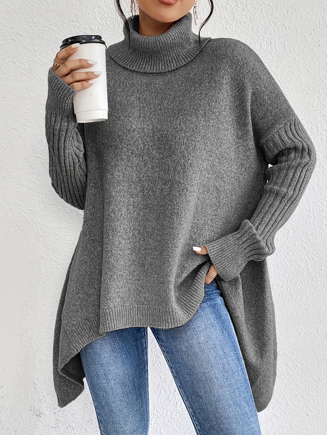 Isla | Women's Oversized Turtleneck Sweater, Cozy Fit