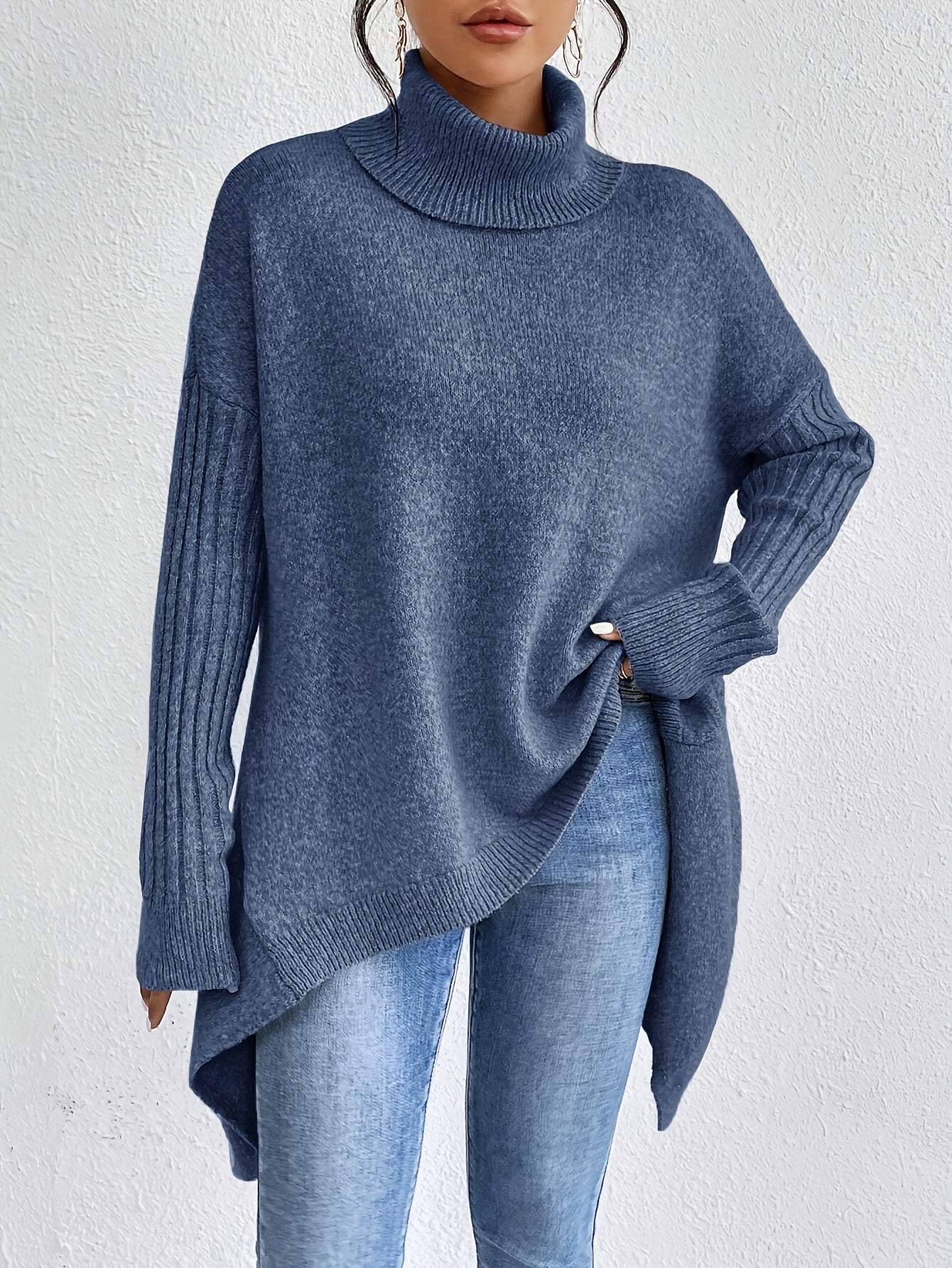 Isla | Women's Oversized Turtleneck Sweater, Cozy Fit