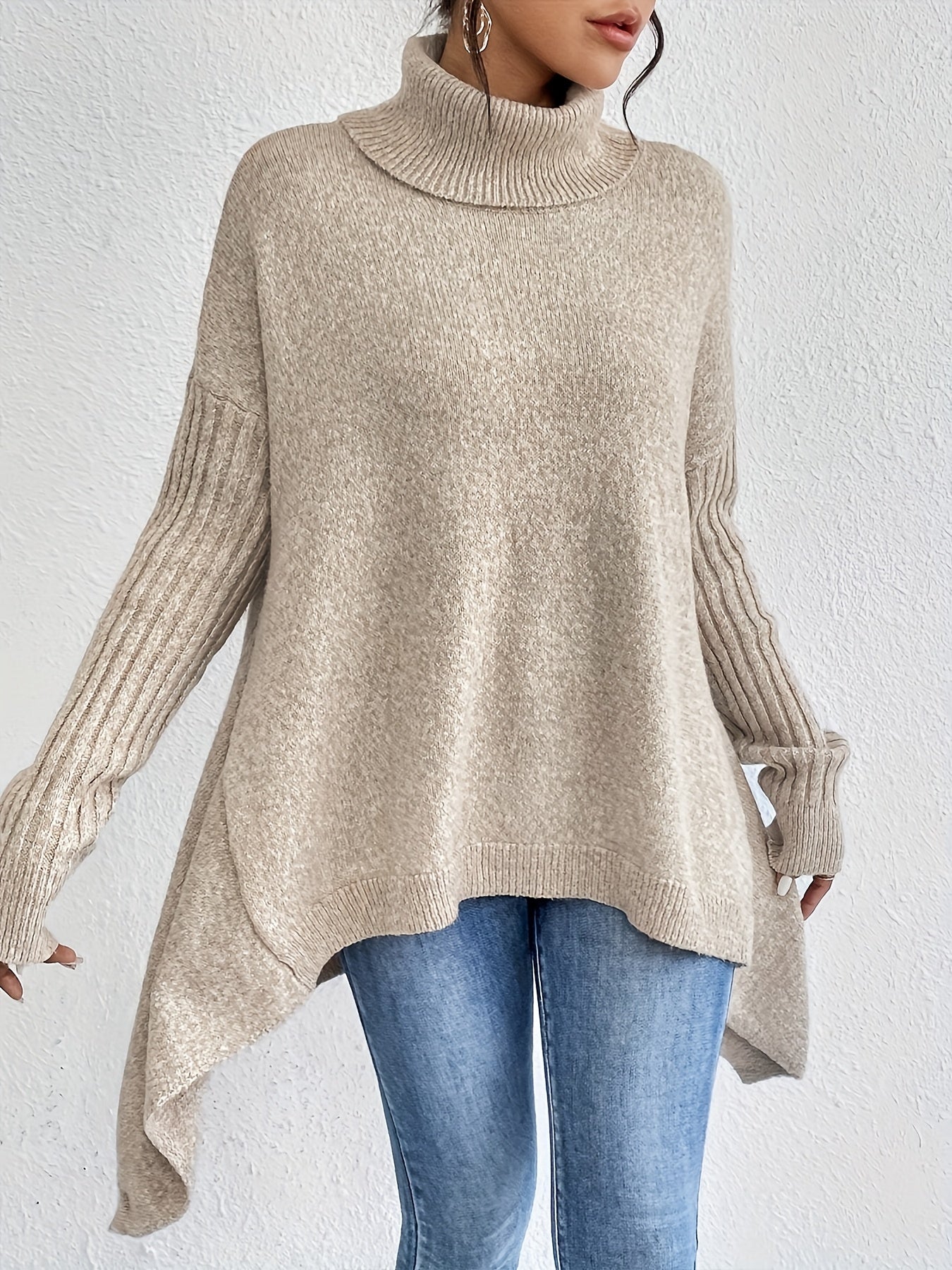 Isla | Women's Oversized Turtleneck Sweater, Cozy Fit