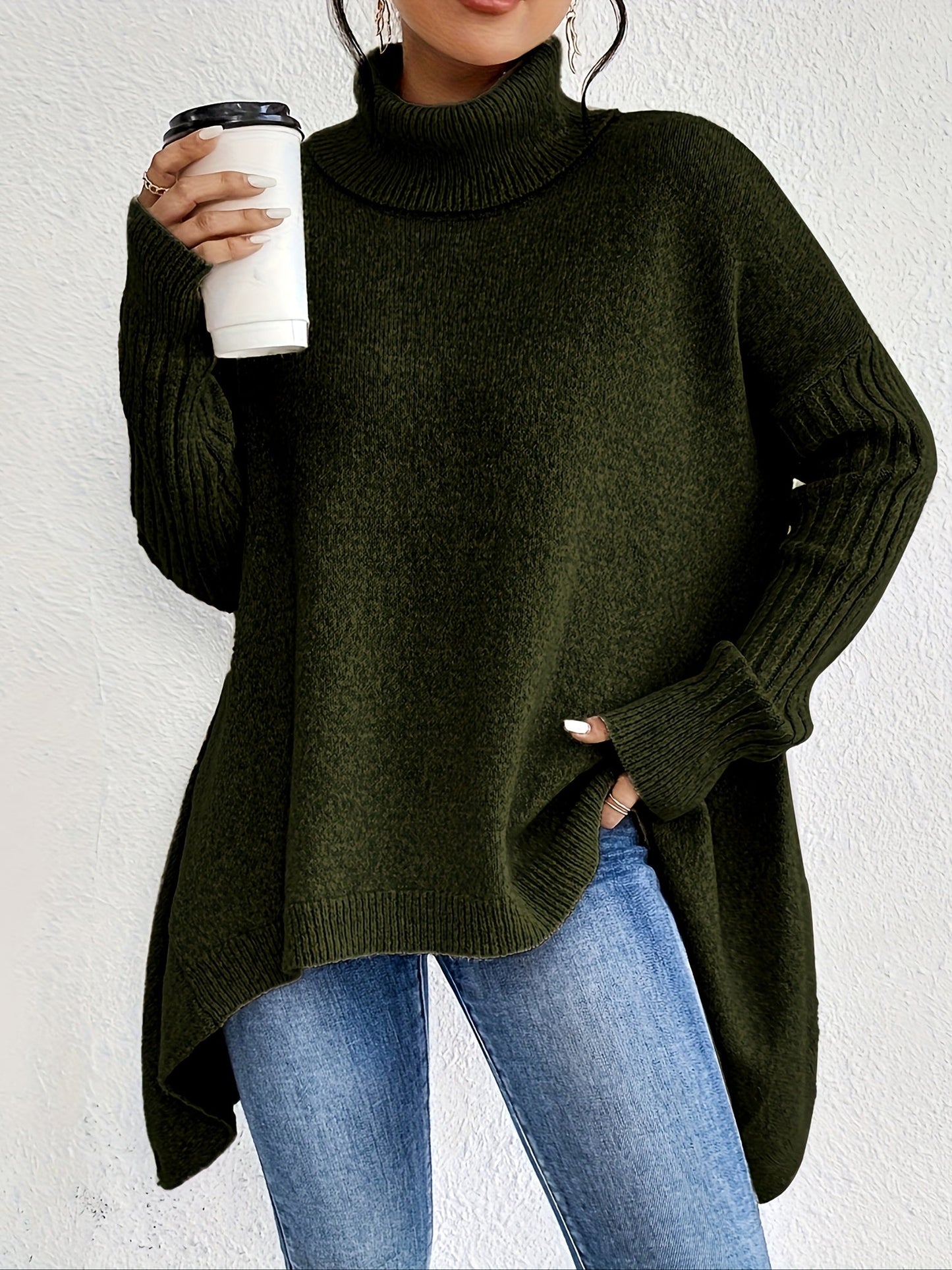 Isla | Women's Oversized Turtleneck Sweater, Cozy Fit