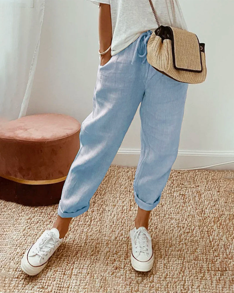 Juli | Women's Wide Leg Pants High-Waist Flowy Elegant