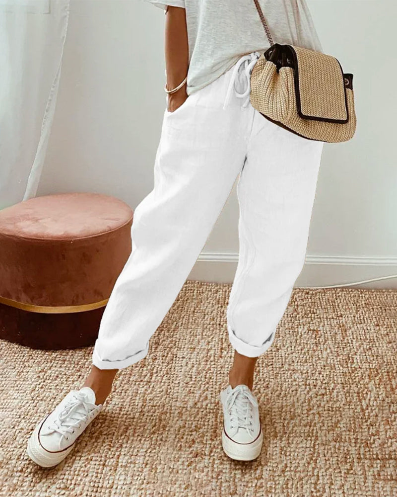 Juli | Women's Wide Leg Pants High-Waist Flowy Elegant