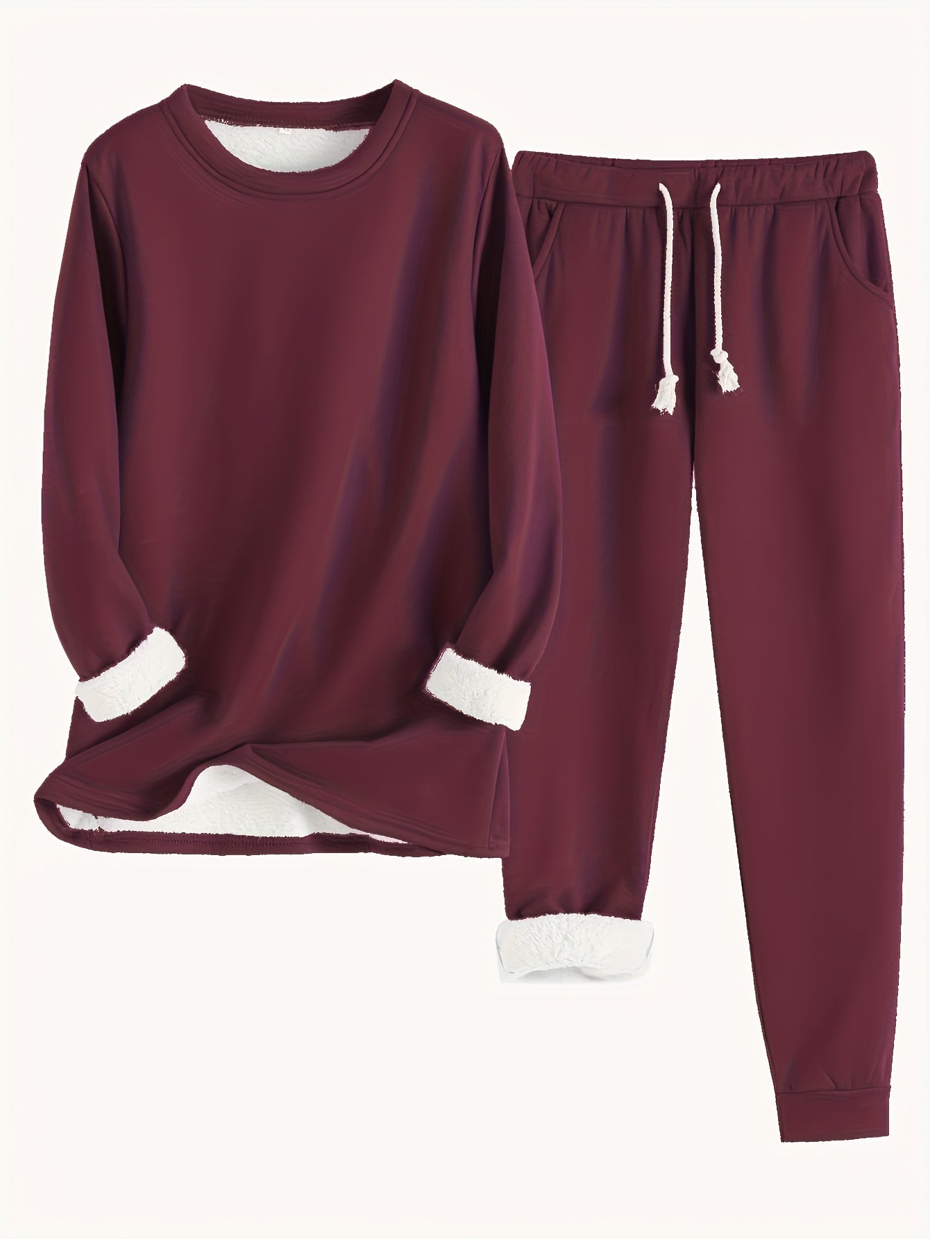 Karin | Women's Lounge Set with Pockets, Crew Neck Top
