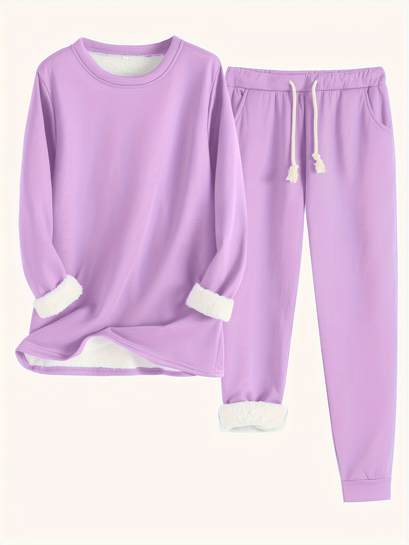 Karin | Women's Lounge Set with Pockets, Crew Neck Top