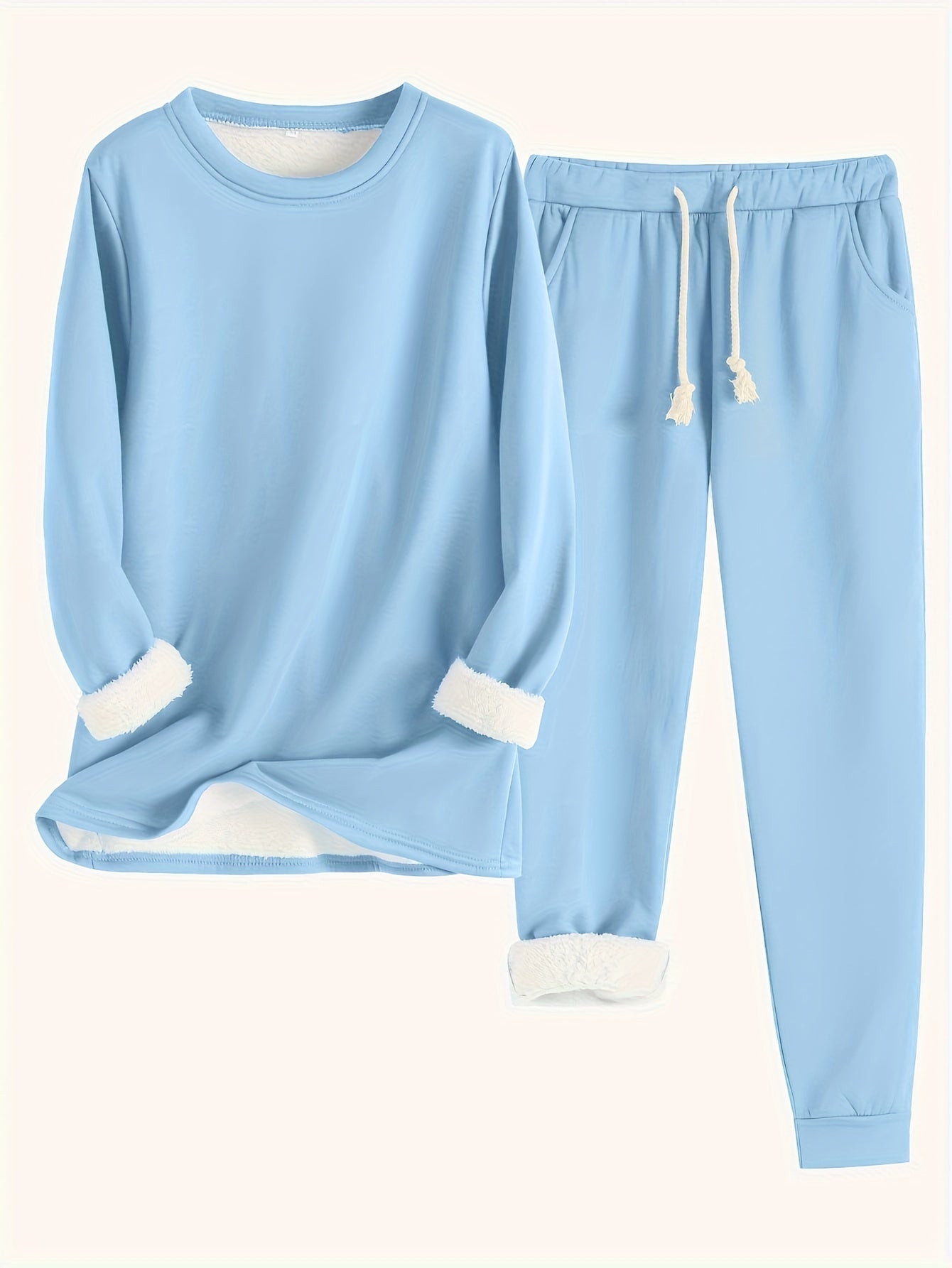 Karin | Women's Lounge Set with Pockets, Crew Neck Top