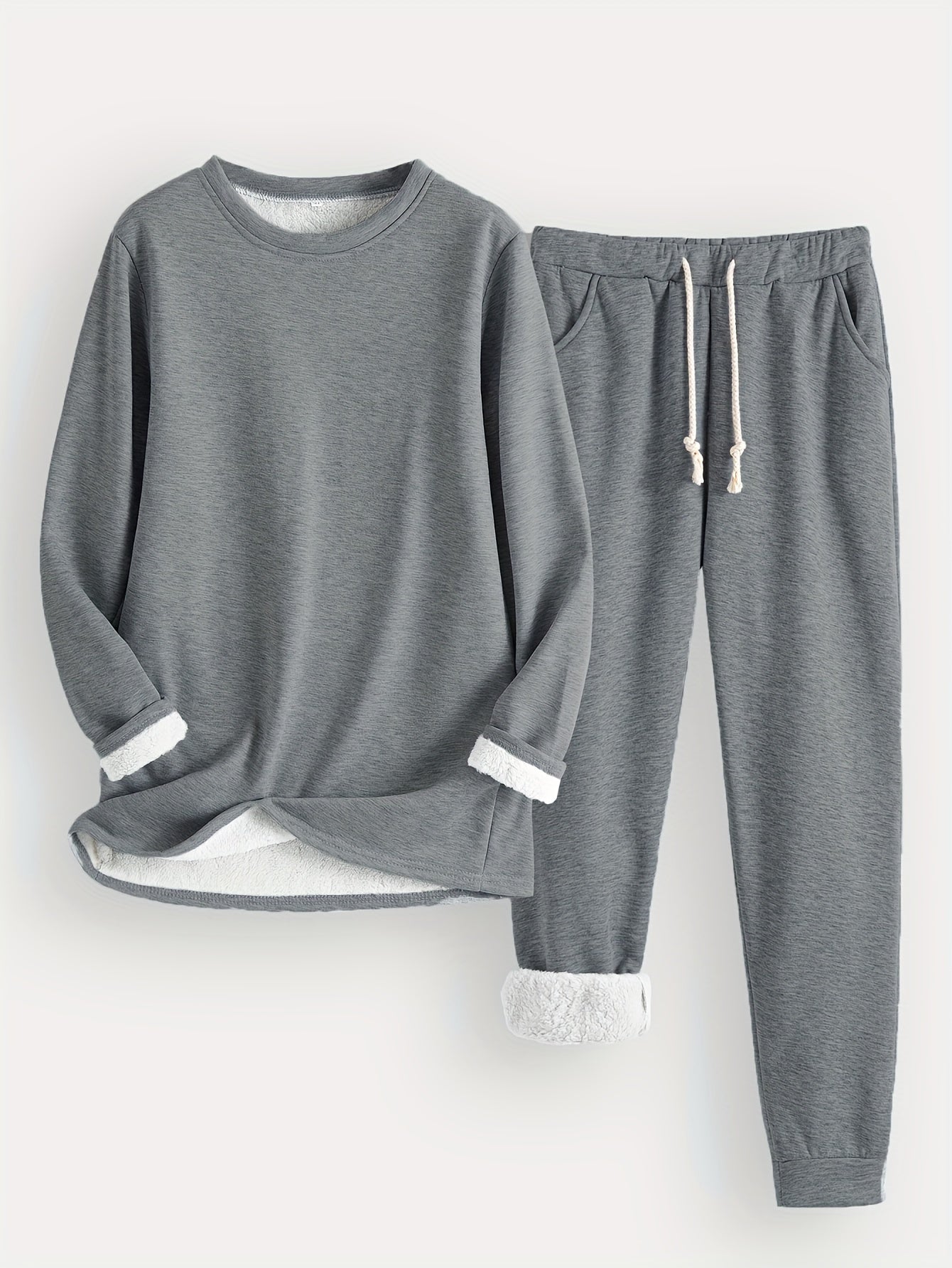 Karin | Women's Lounge Set with Pockets, Crew Neck Top