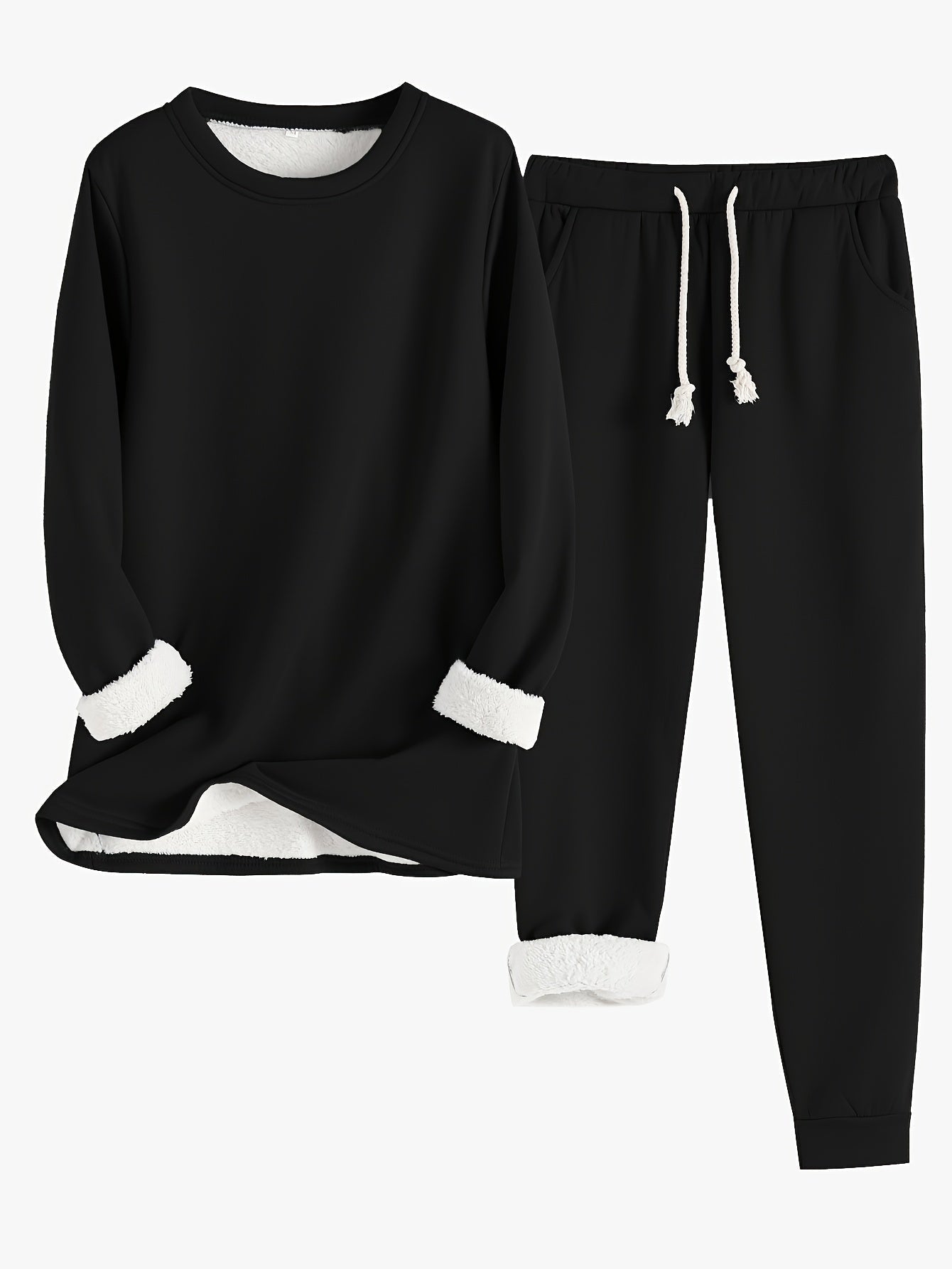 Karin | Women's Lounge Set with Pockets, Crew Neck Top
