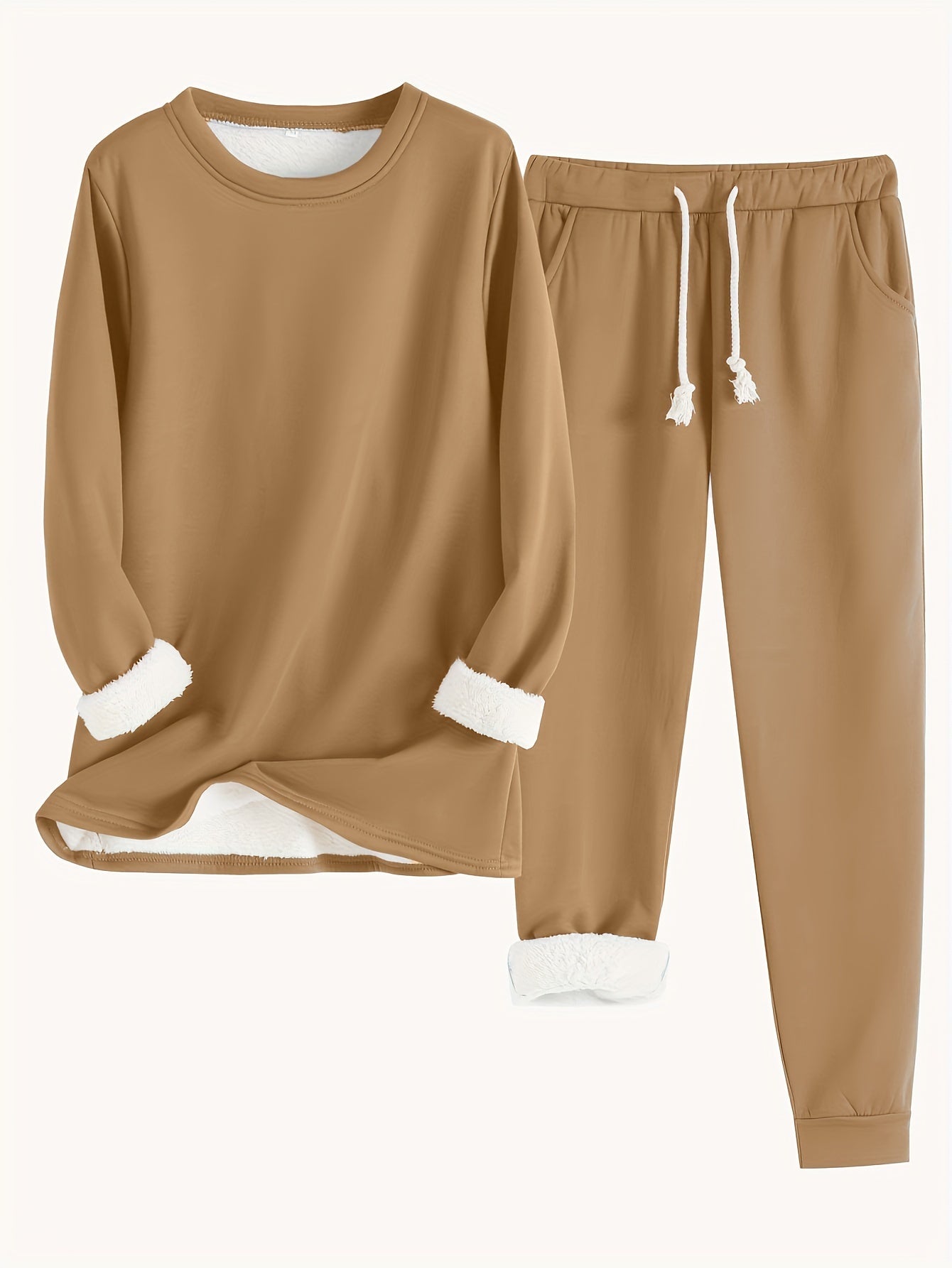 Karin | Women's Lounge Set with Pockets, Crew Neck Top