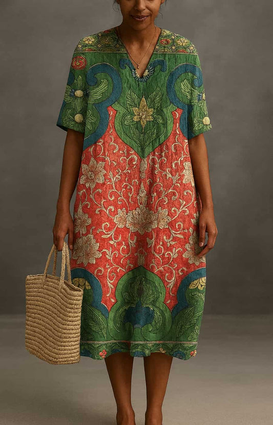 Keira™ | Elegant Artisan Print Womens Dress 0