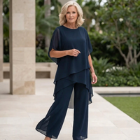 Imara | Women's Two Piece Set Draped Top Wide Leg Pants