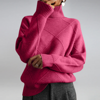 Bo | Women's Turtleneck Sweater Relaxed Fit Knit Pullover