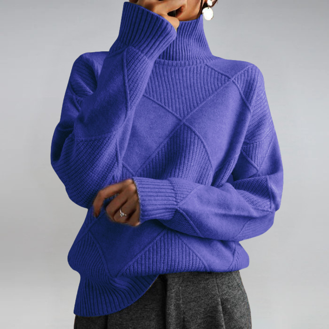 Bo | Women's Turtleneck Sweater Relaxed Fit Knit Pullover