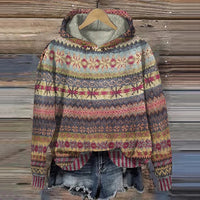 Lina | Women's Oversized Turtleneck Sweater – Ethnic Print