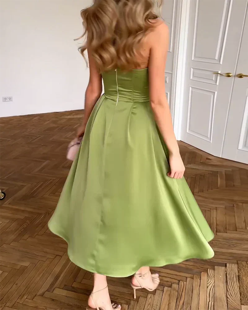 Liora™ | Strapless Elegant Midi Dress 3