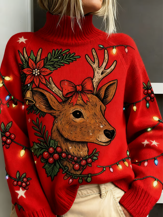 Lisha™ | Cozy Deer-Patterned Sweater