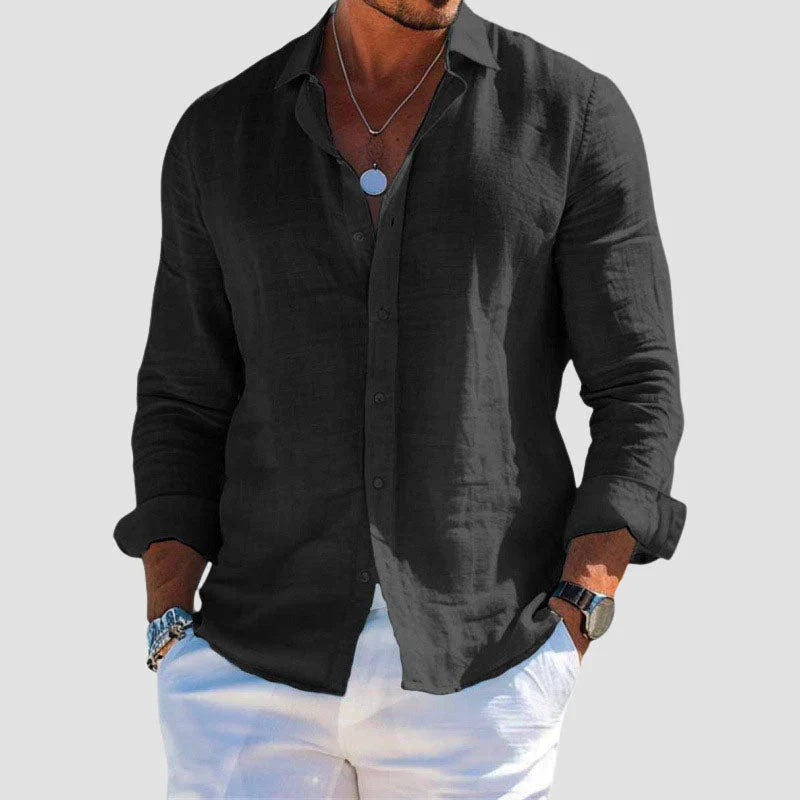 Frederik | Button-Down Collar Long Sleeve Shirt for Men