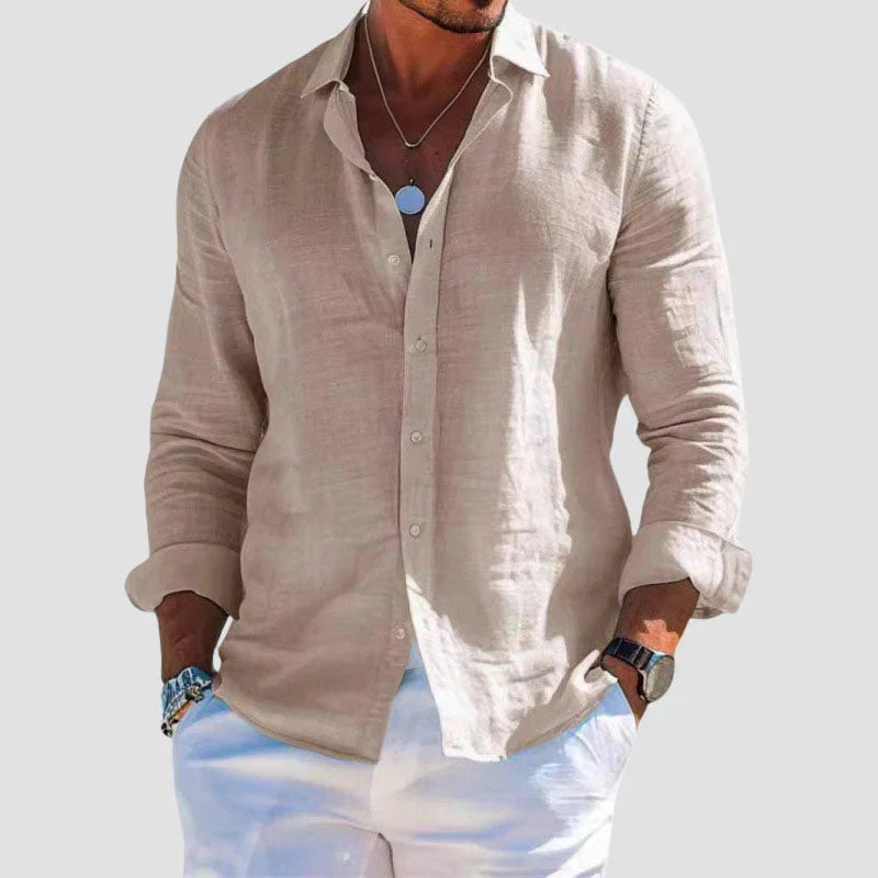 Frederik | Button-Down Collar Long Sleeve Shirt for Men