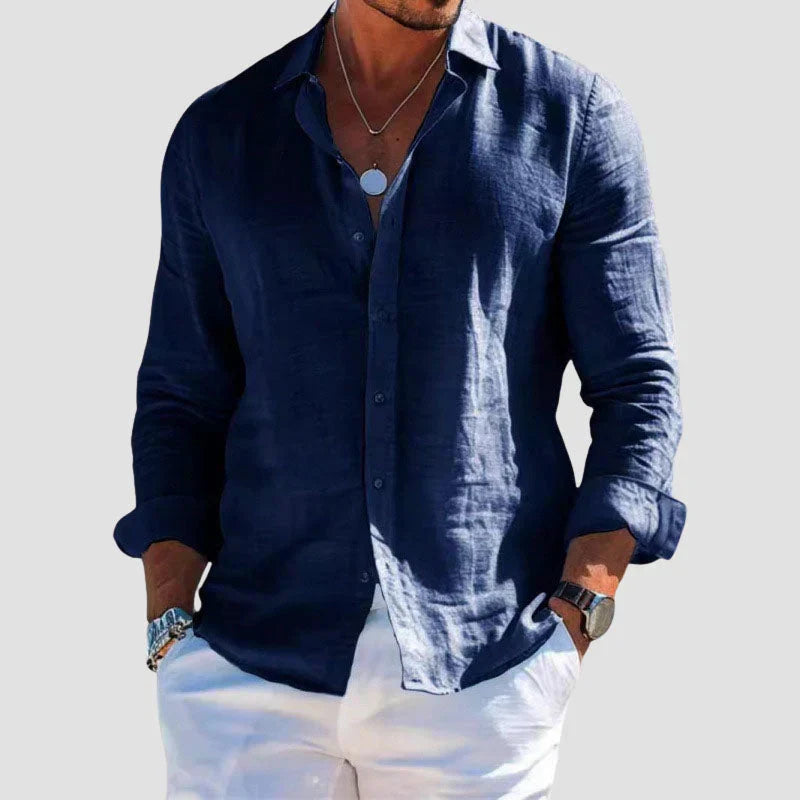 Frederik | Button-Down Collar Long Sleeve Shirt for Men