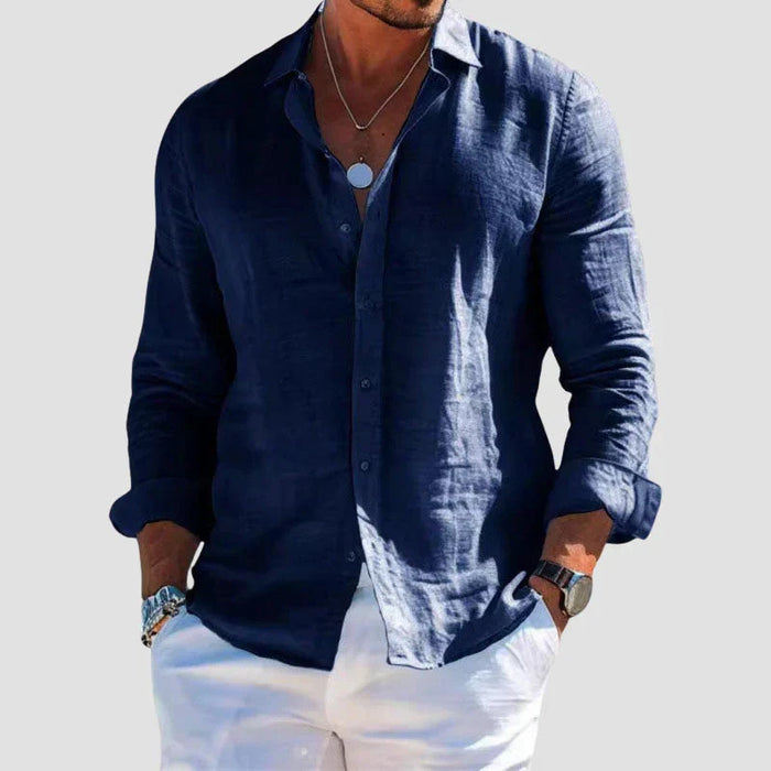 Frederik | Button-Down Collar Long Sleeve Shirt for Men