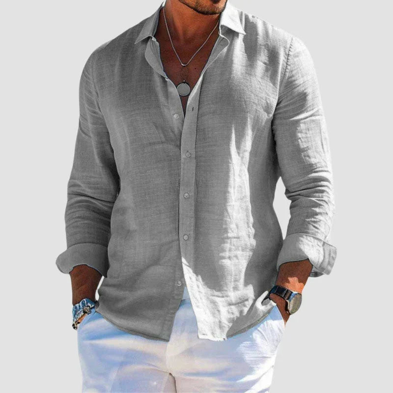 Frederik | Button-Down Collar Long Sleeve Shirt for Men
