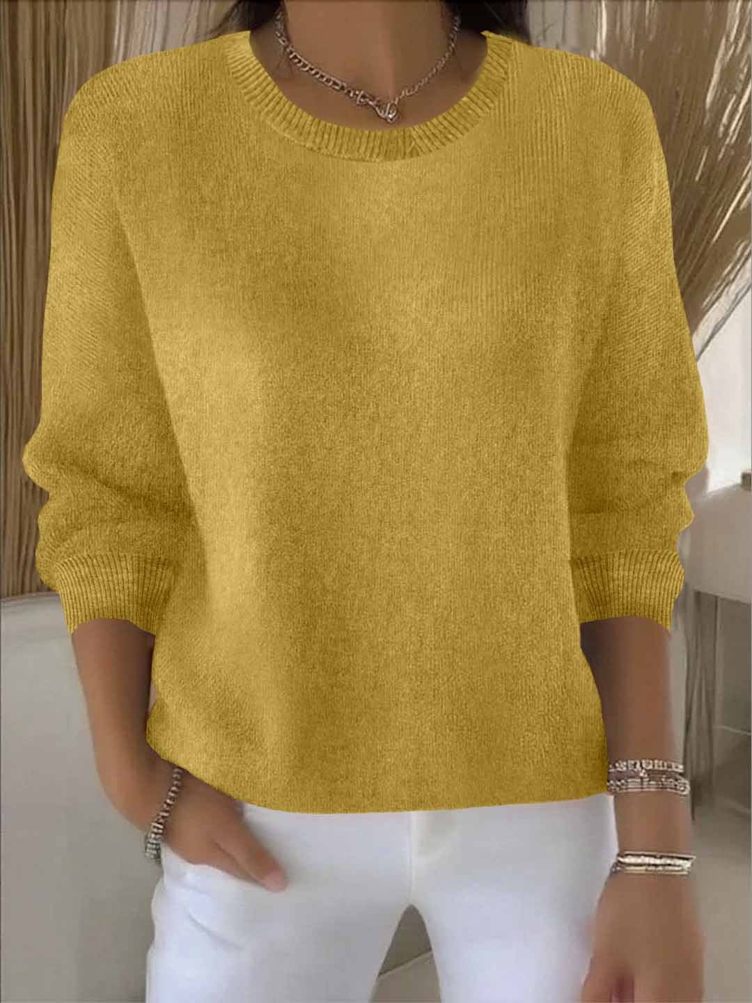 Lorie | Women's Crew Neck Pullover Sweater – Casual Outings