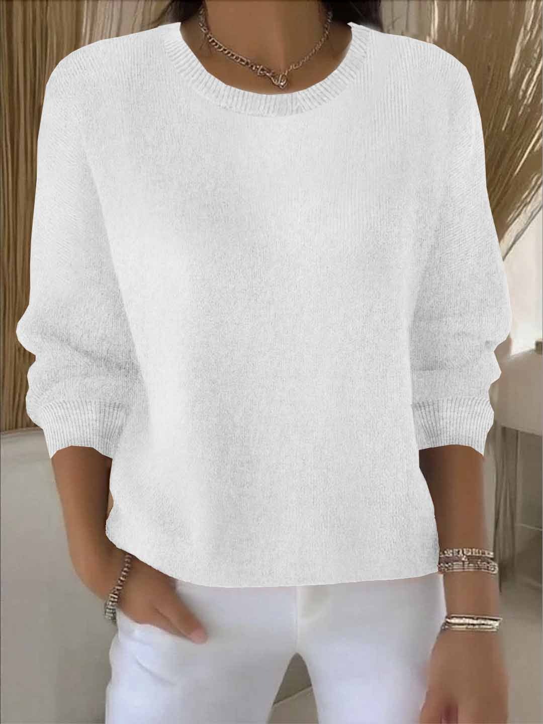 Lorie | Women's Crew Neck Pullover Sweater – Casual Outings