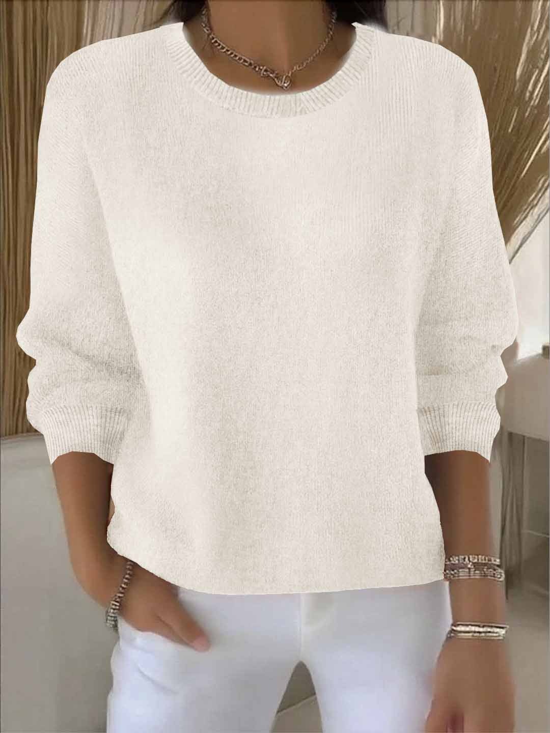 Lorie | Women's Crew Neck Pullover Sweater – Casual Outings
