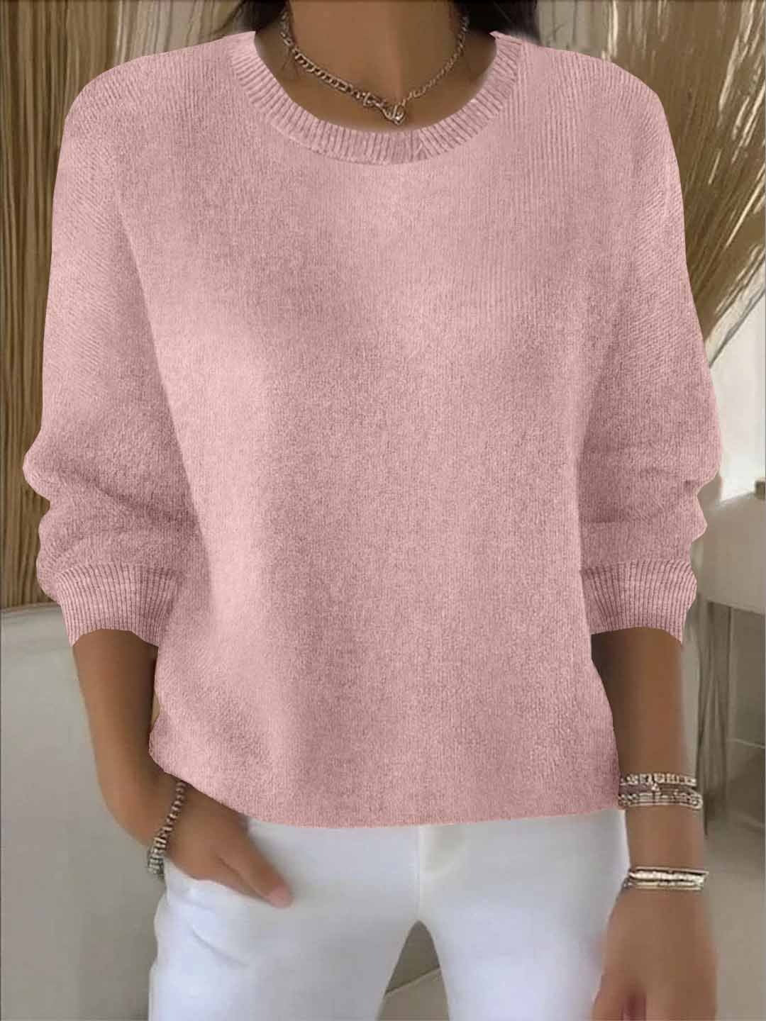 Lorie | Women's Crew Neck Pullover Sweater – Casual Outings