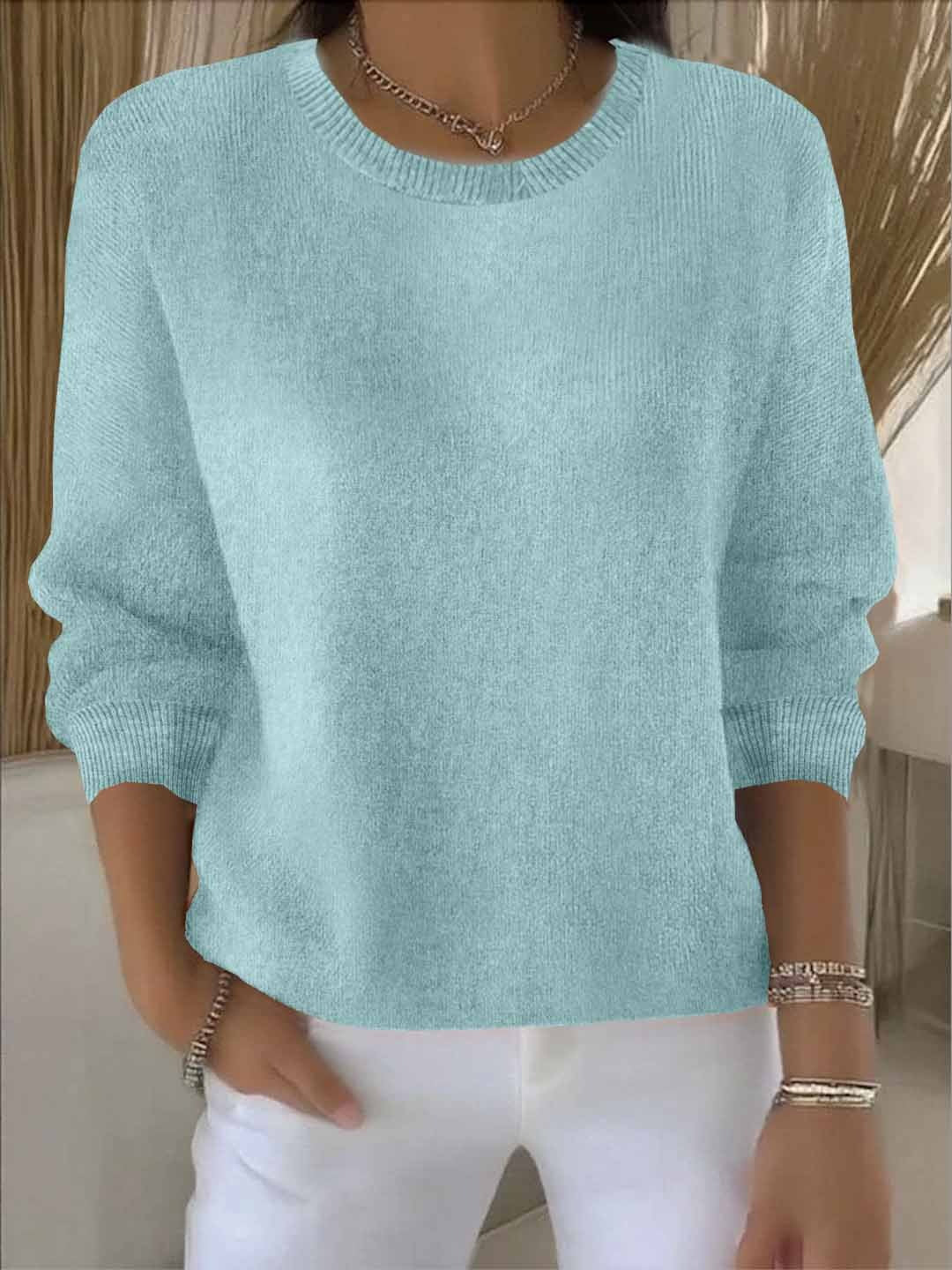 Lorie | Women's Crew Neck Pullover Sweater – Casual Outings