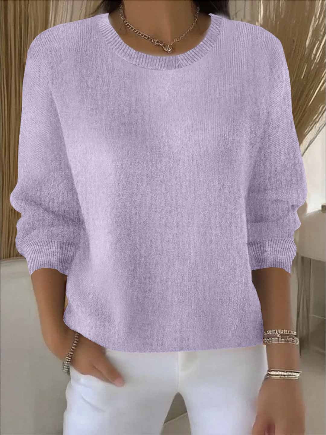 Lorie | Women's Crew Neck Pullover Sweater – Casual Outings