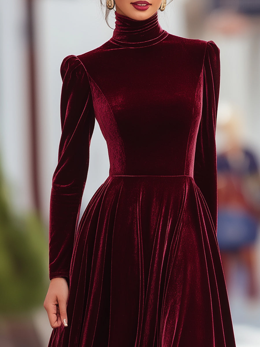 Luisa | Elegant Burgundy Dress