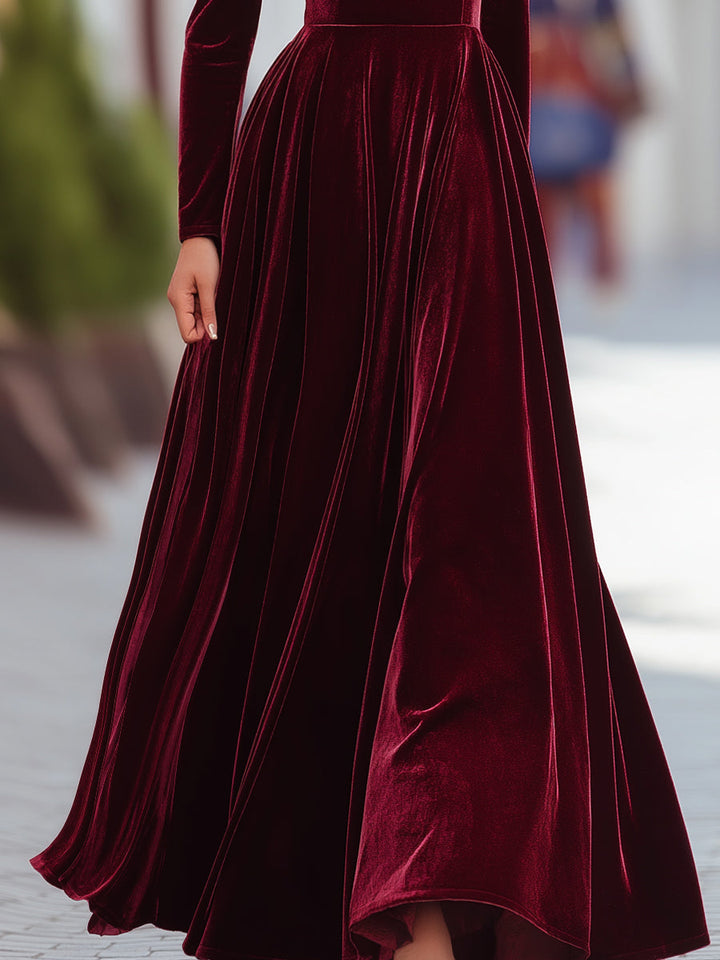 Luisa | Elegant Burgundy Dress