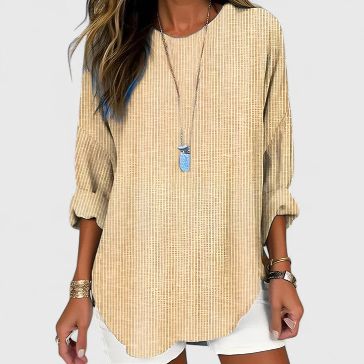 Cressida | Women's Crew Neck Blouse Relaxed-Fit Everyday Top