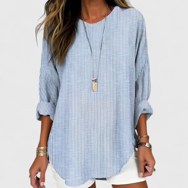 Cressida | Women's Crew Neck Blouse Relaxed-Fit Everyday Top