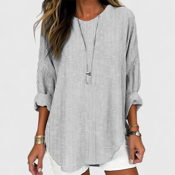 Cressida | Women's Crew Neck Blouse Relaxed-Fit Everyday Top