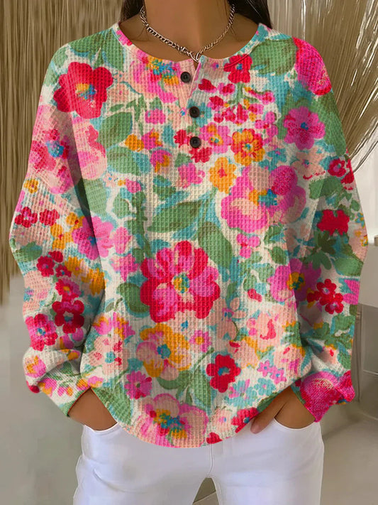 Maja | Soft Sweater with Colorful Flowers 0