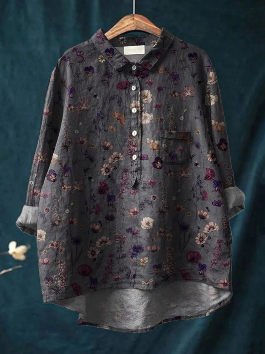 Mallory | Women's Floral Art Print Casual  Shirt 0