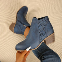 Nadalie | Laser-Cut Ankle Boots for Women