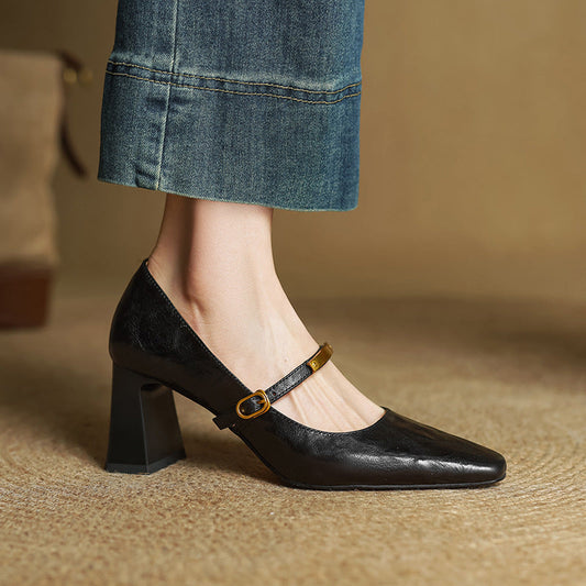 Marleon Leather Strap Pumps 0