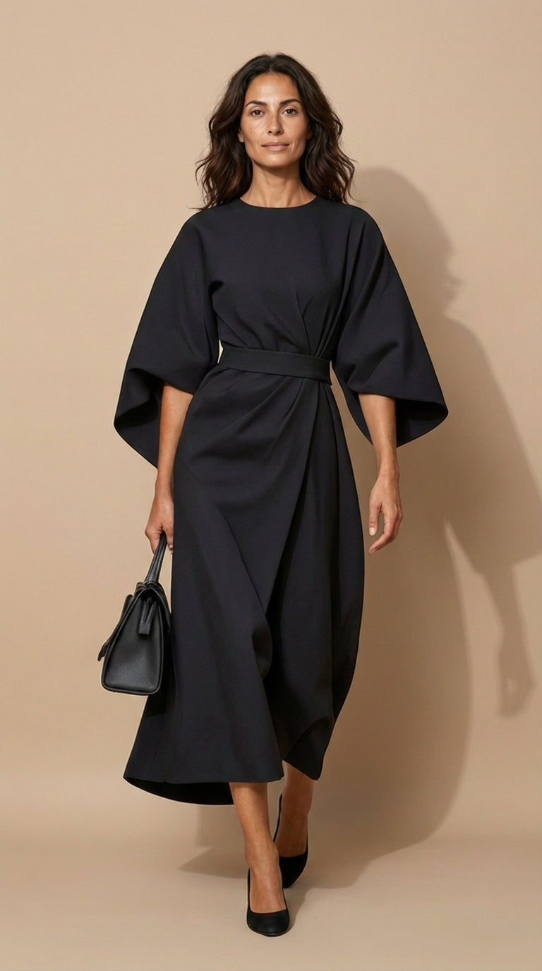 Maya™ | Elegant Lantern Sleeve Dress 0
