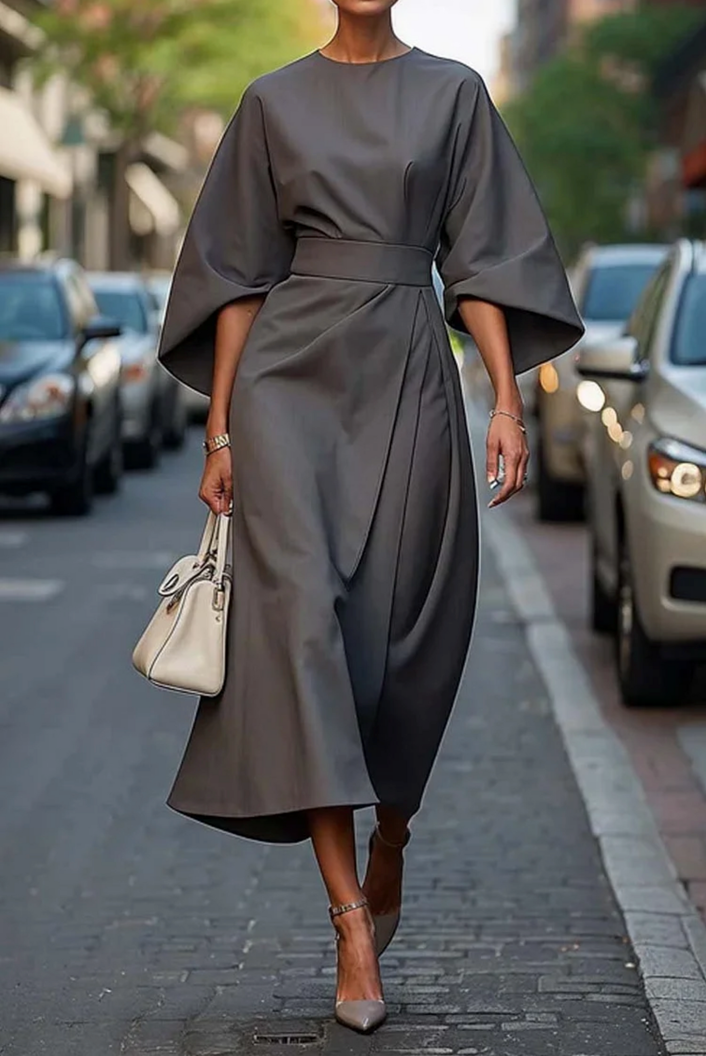 Maya™ | Elegant Lantern Sleeve Dress 7