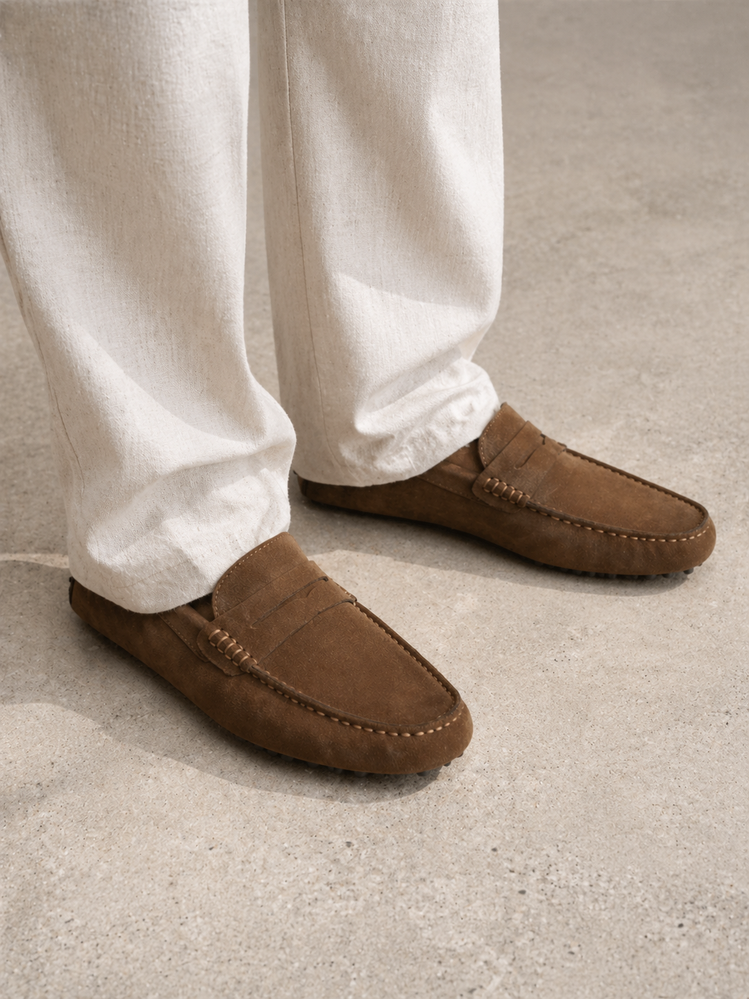Viktor | Textured Slip-On Driver Loafers for Men