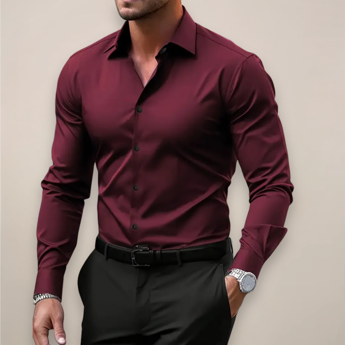 Levi | Button-Down Collar Long Sleeve Shirt for Men