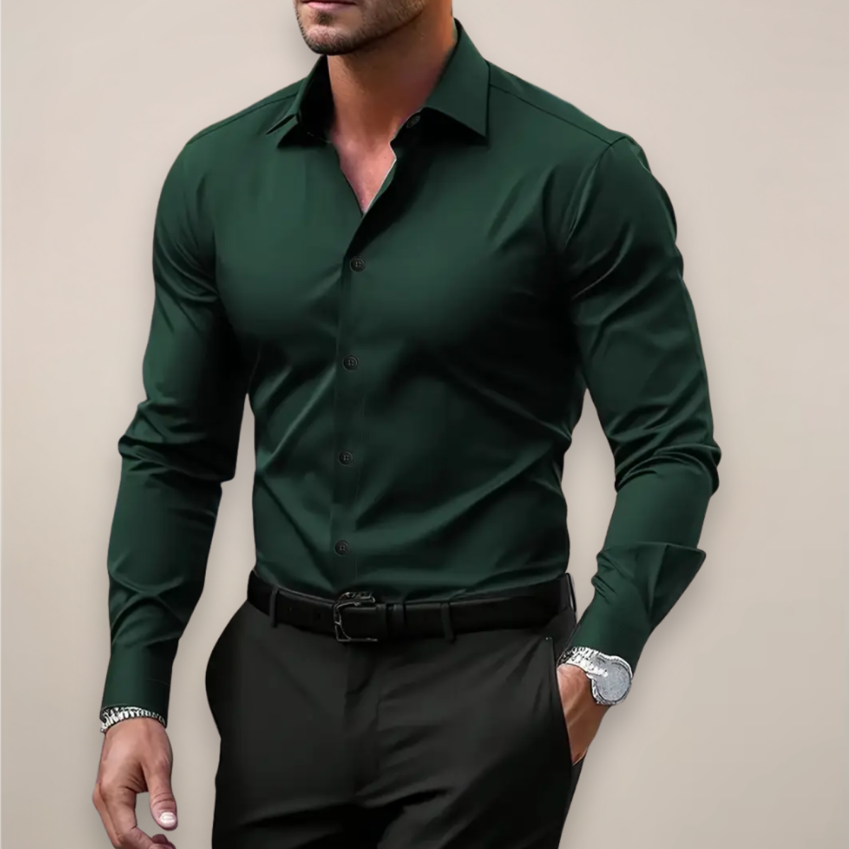 Levi | Button-Down Collar Long Sleeve Shirt for Men