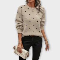 Dagny | Women's Polka Dot Pullover Sweater, Relaxed Fit