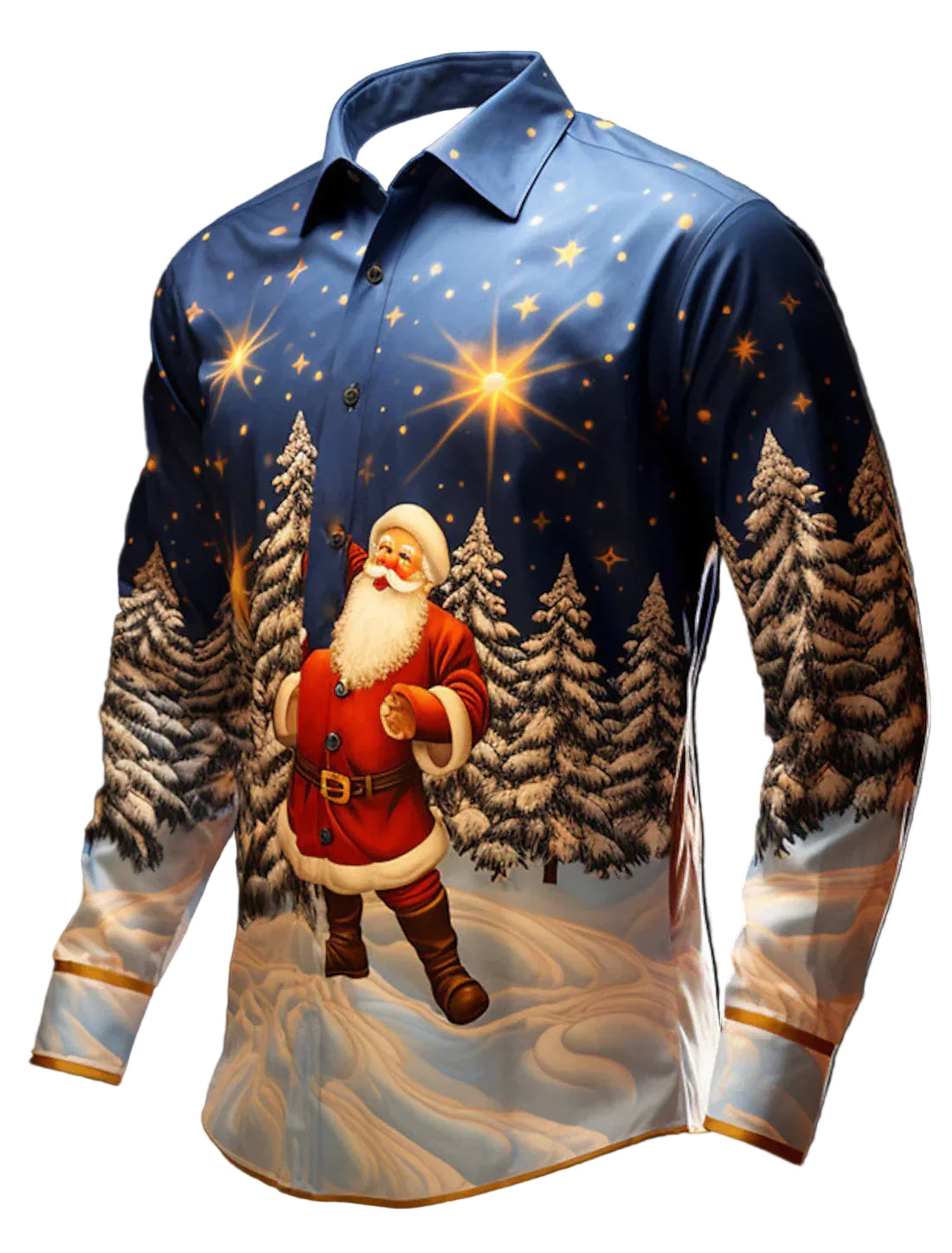 Gael | Collared Christmas Blouse with Button-Down Front for Men