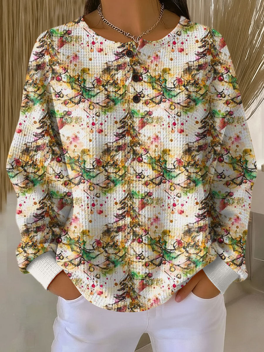 Mille | Cozy Sweater with Christmas Tree Pattern 0